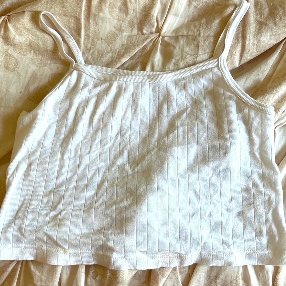COPY - White brandy Melville Cami tank top ribbed cropped
